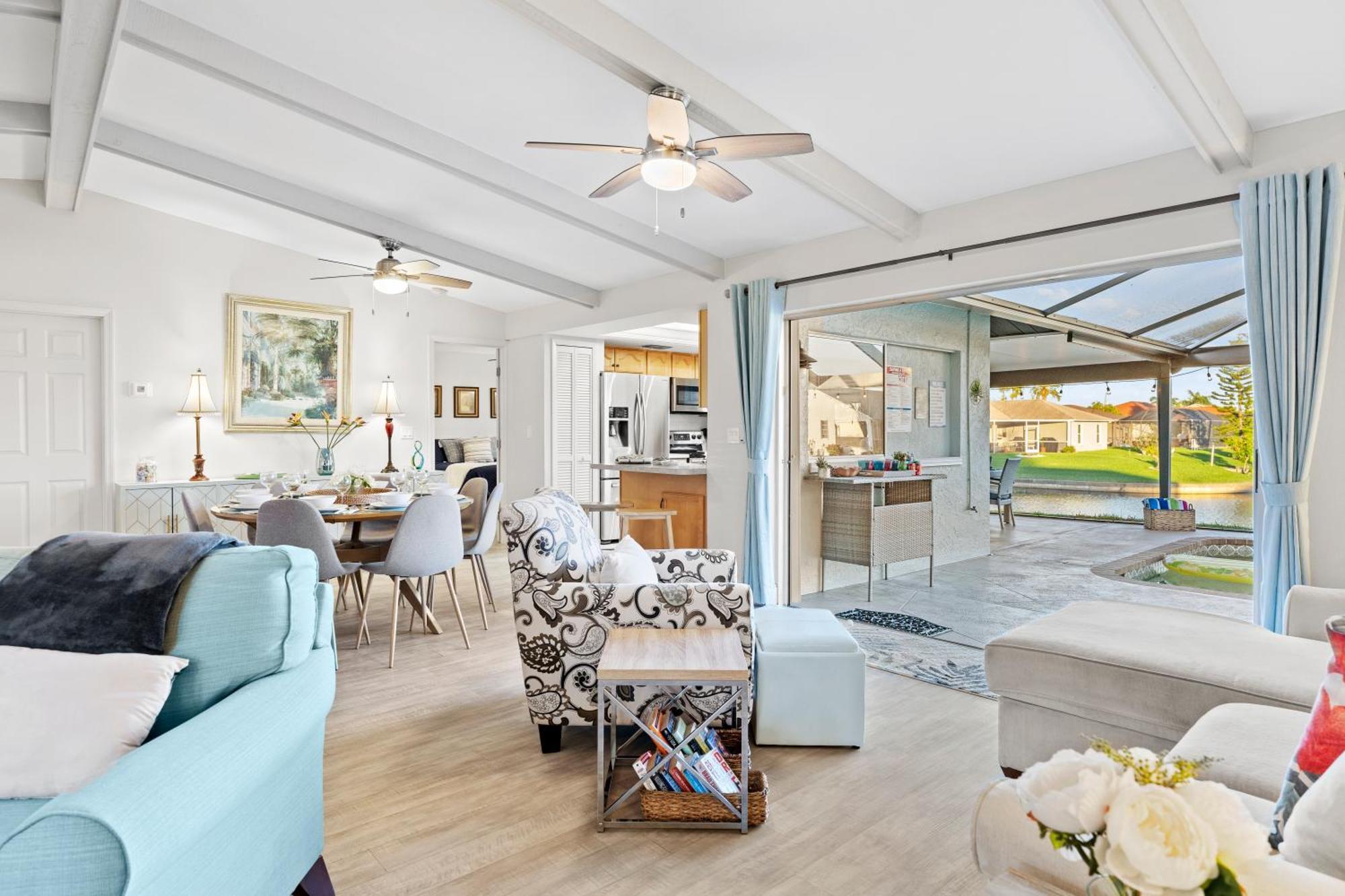 Serenity Waterfront Villa With King Suite, Private Pool, Great Lanai Enclosure And Long Water Views Cape Coral Exteriér fotografie